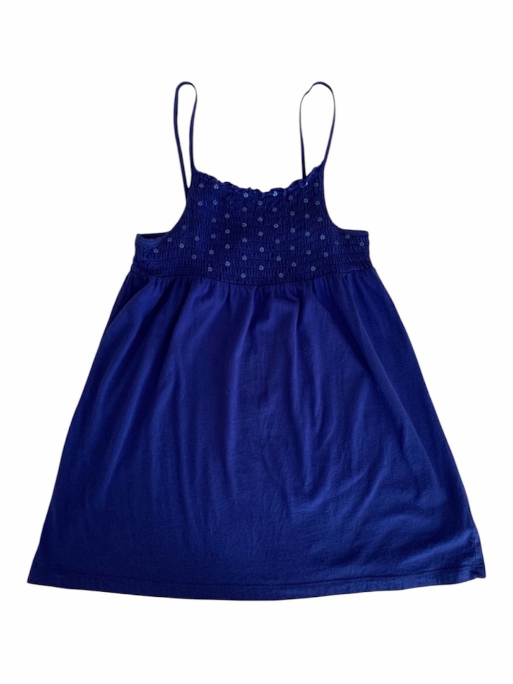 The Children’s Place Blue Flowy Smocked Sequin Tank Top Girls XL 14